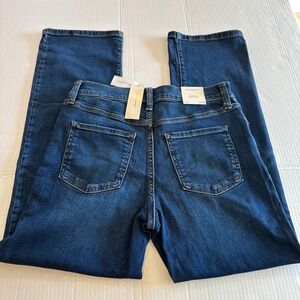 NWT $80‎ Banana Republic Bootcut High Rise Tall Cropped Jeans Women's 27/4 Dark
